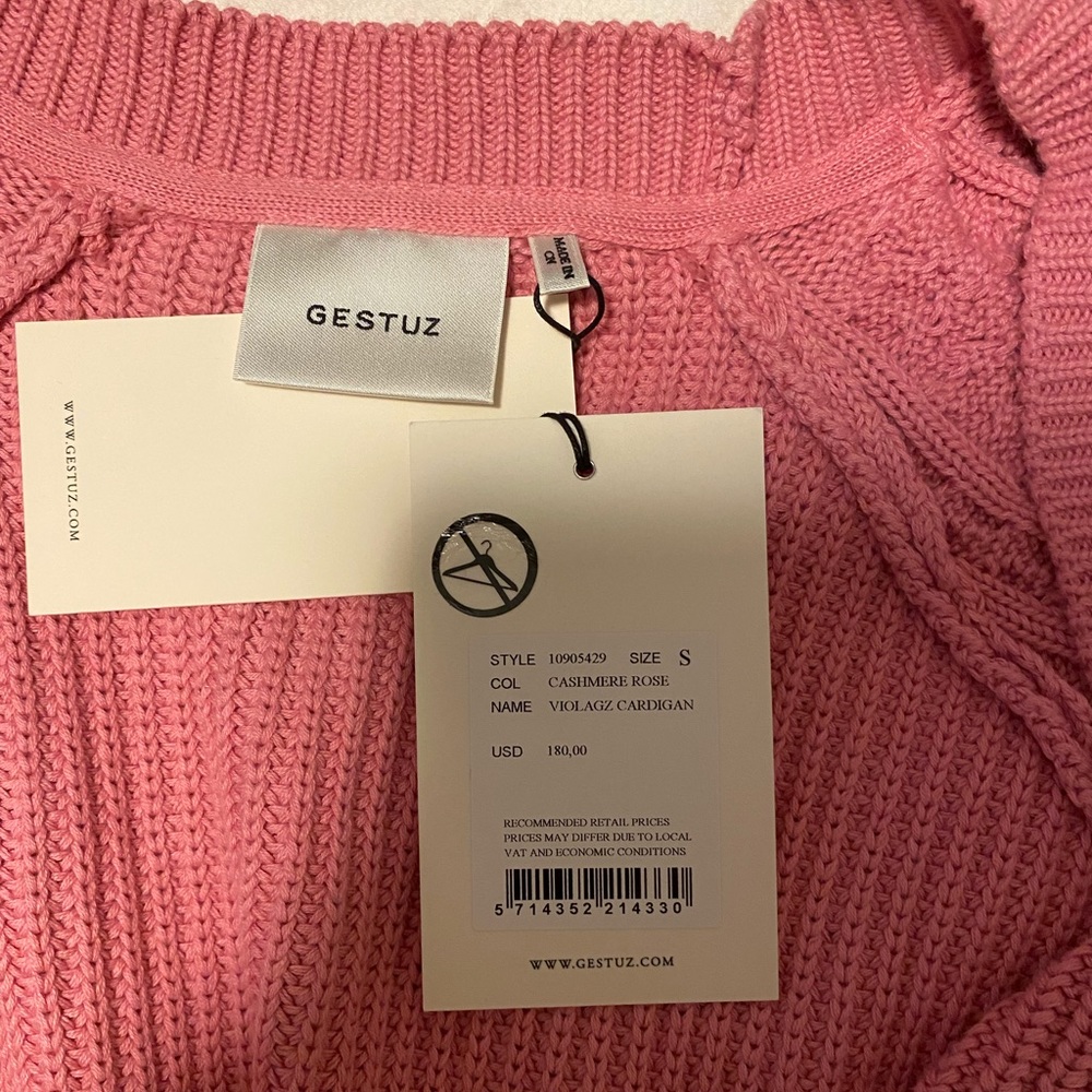 Gestuz Viola GZ Cardigan in Cashmere Rose size Small NWT 100% Cotton - Picture 4 of 5